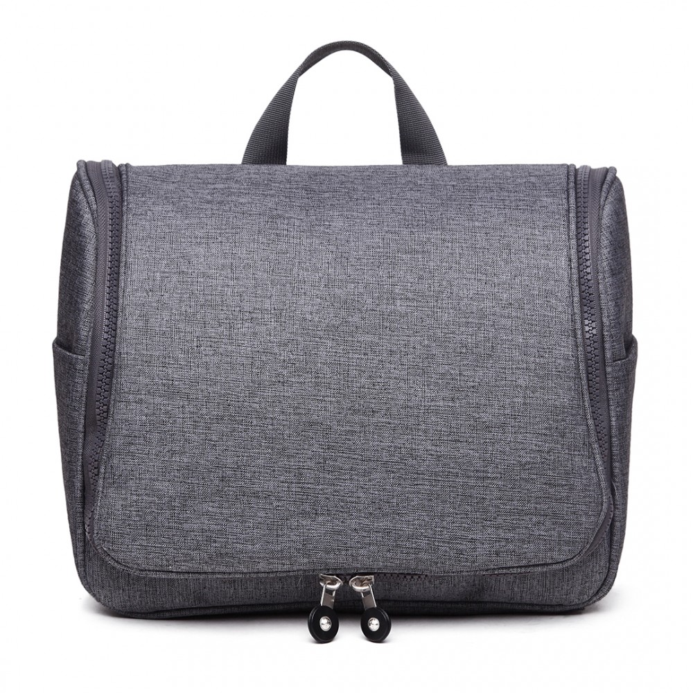 LT1757D GY Miss Lulu Toiletry Travel Bags Plain Grey